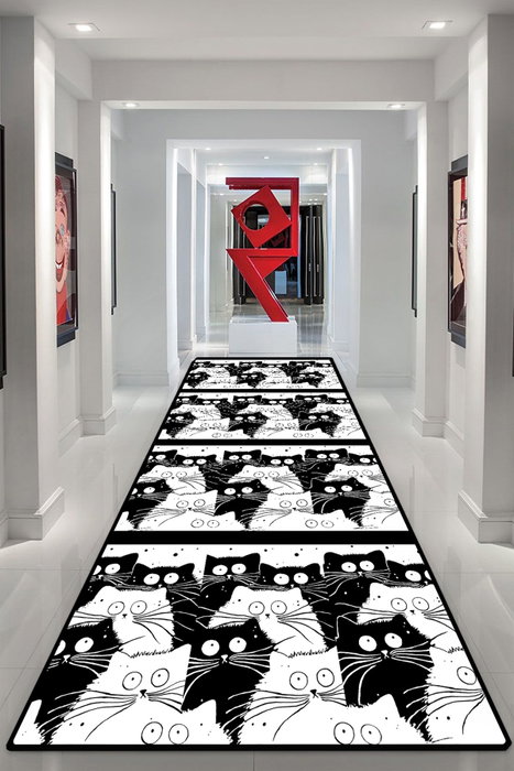 Conceptum Alfombra de pasillo White Cats 80 x 150 cm Multicolor Conceptum Alfombra de pasillo White Cats 80 x 150 cm Multicolor